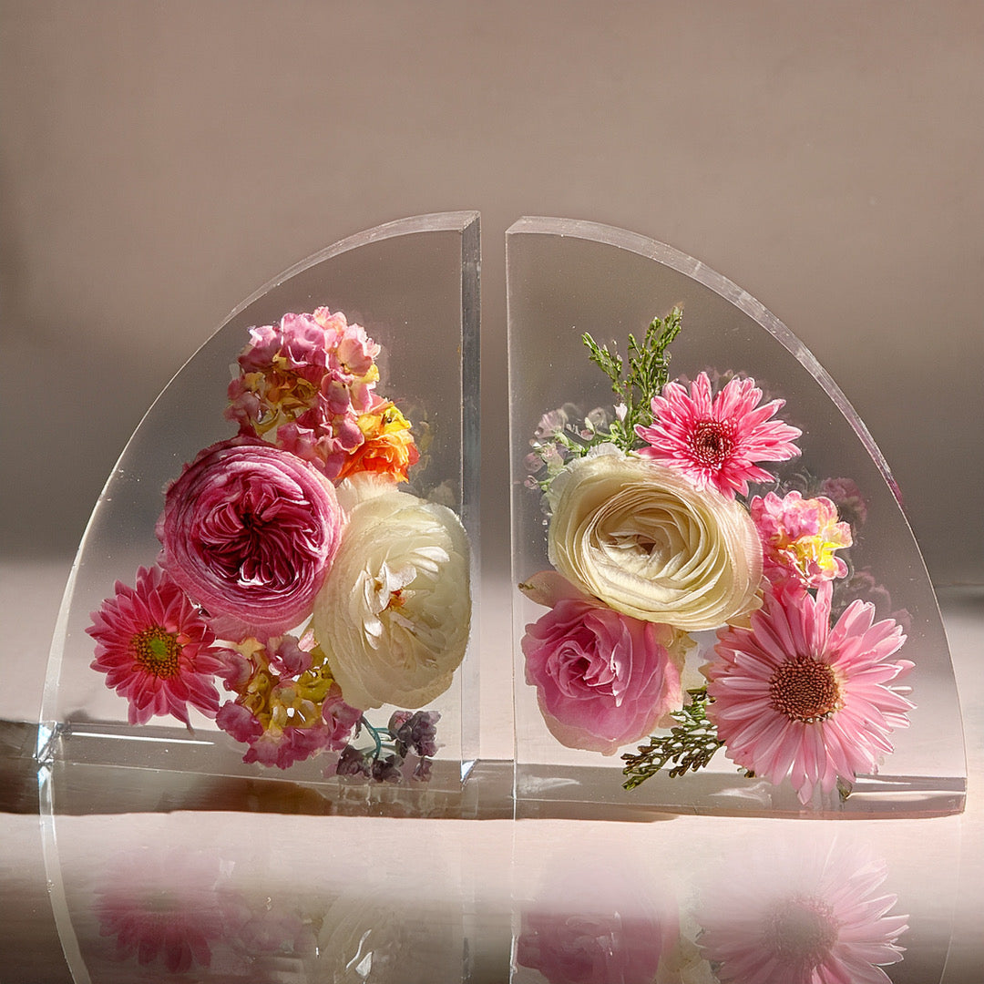 Floral Resin Bookends (Set of 2)
