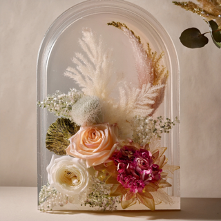 Arch Floral Keepsake Resin Block